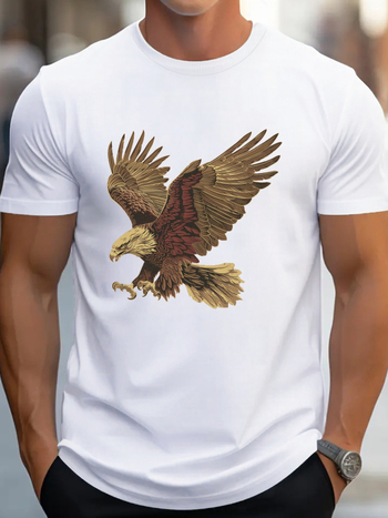Ανδρικό T-Shirt Freedom Eagle G500 από Βαμβάκι σε ίσια γραμμή
