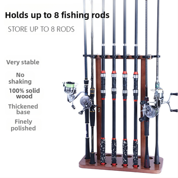 Medžio masyvo 8/14 padėčių ant grindų pastatomas meškerių stovas, meškerių laikymo lentyna be smūgių, naujas produktas, skirtas naudoti visoje šalyje