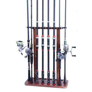 Medžio masyvo 8/14 padėčių ant grindų pastatomas meškerių stovas, meškerių laikymo lentyna be smūgių, naujas produktas, skirtas naudoti visoje šalyje