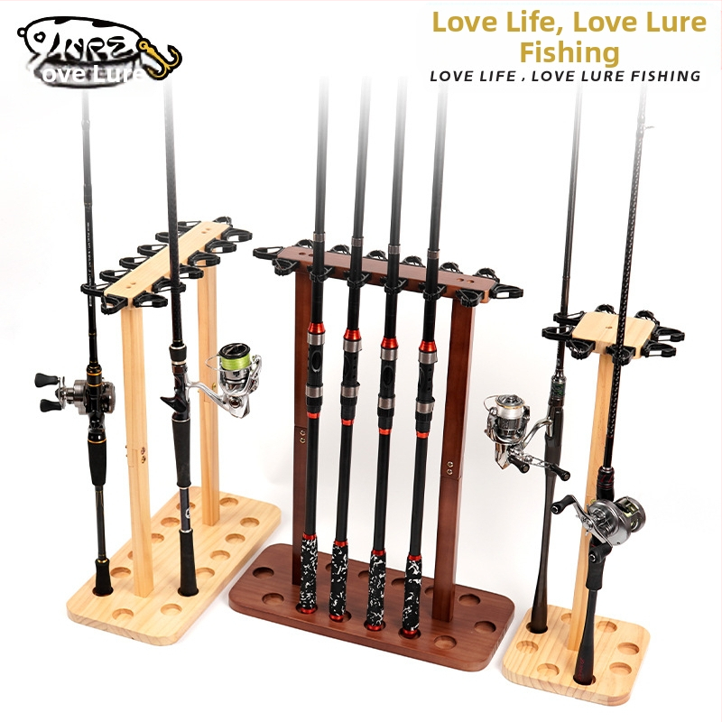 Medžio masyvo 8/14 padėčių ant grindų pastatomas meškerių stovas, meškerių laikymo lentyna be smūgių, naujas produktas, skirtas naudoti visoje šalyje