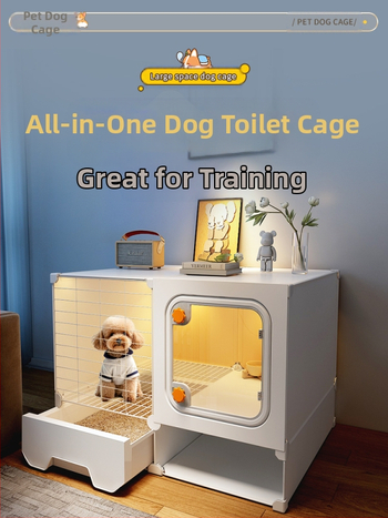 Cușcă pentru câini cu toaletă separată, o cameră, un living și o baie, cușcă pentru câini mici, cușcă pentru animale de companie de uz casnic, tip Teddy Pomeranian