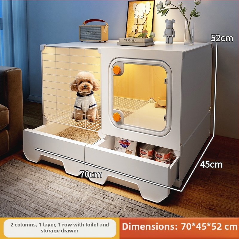 Cușcă pentru câini cu toaletă separată, o cameră, un living și o baie, cușcă pentru câini mici, cușcă pentru animale de companie de uz casnic, tip Teddy Pomeranian