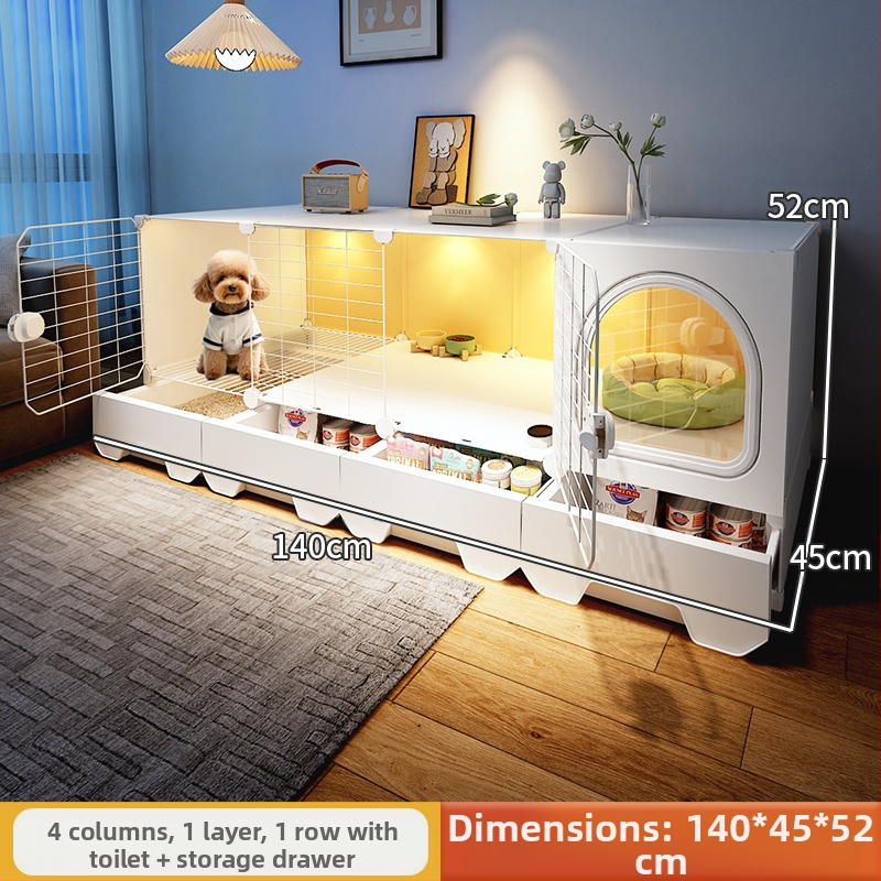 Cușcă pentru câini cu toaletă separată, o cameră, un living și o baie, cușcă pentru câini mici, cușcă pentru animale de companie de uz casnic, tip Teddy Pomeranian