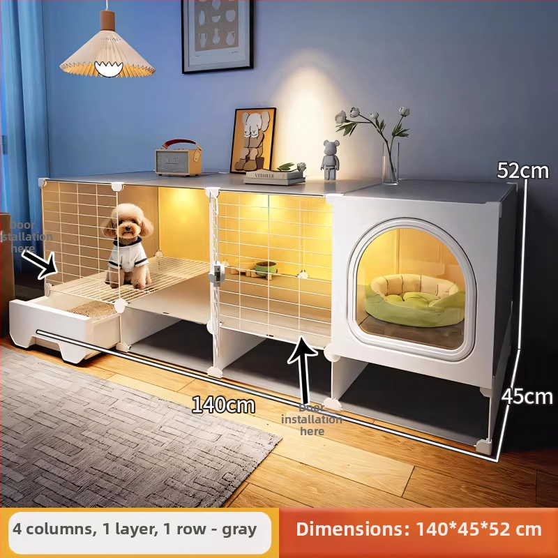 Cușcă pentru câini cu toaletă separată, o cameră, un living și o baie, cușcă pentru câini mici, cușcă pentru animale de companie de uz casnic, tip Teddy Pomeranian