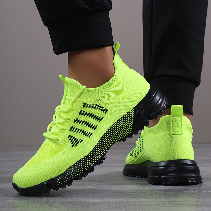 Piiriülesed suured trendikad meeste spordijalatsid, õues kasutamiseks mõeldud murdmaasuusajalatsid, hingavad ja kerged, kootud kärbsega maratonijooksujalatsid, meeste jalatsid