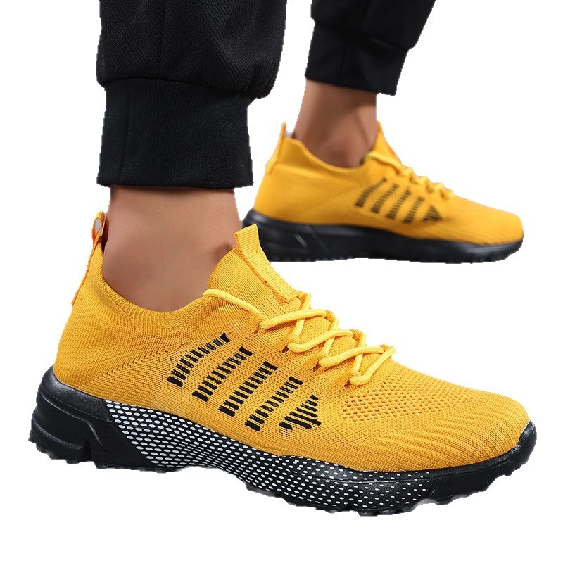 Piiriülesed suured trendikad meeste spordijalatsid, õues kasutamiseks mõeldud murdmaasuusajalatsid, hingavad ja kerged, kootud kärbsega maratonijooksujalatsid, meeste jalatsid