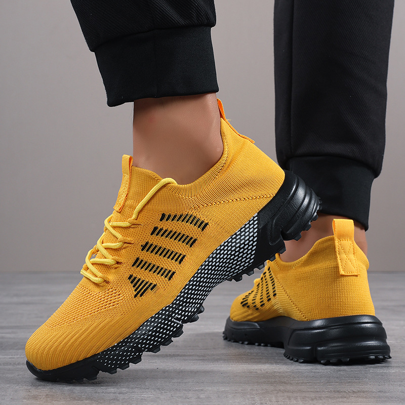 Piiriülesed suured trendikad meeste spordijalatsid, õues kasutamiseks mõeldud murdmaasuusajalatsid, hingavad ja kerged, kootud kärbsega maratonijooksujalatsid, meeste jalatsid