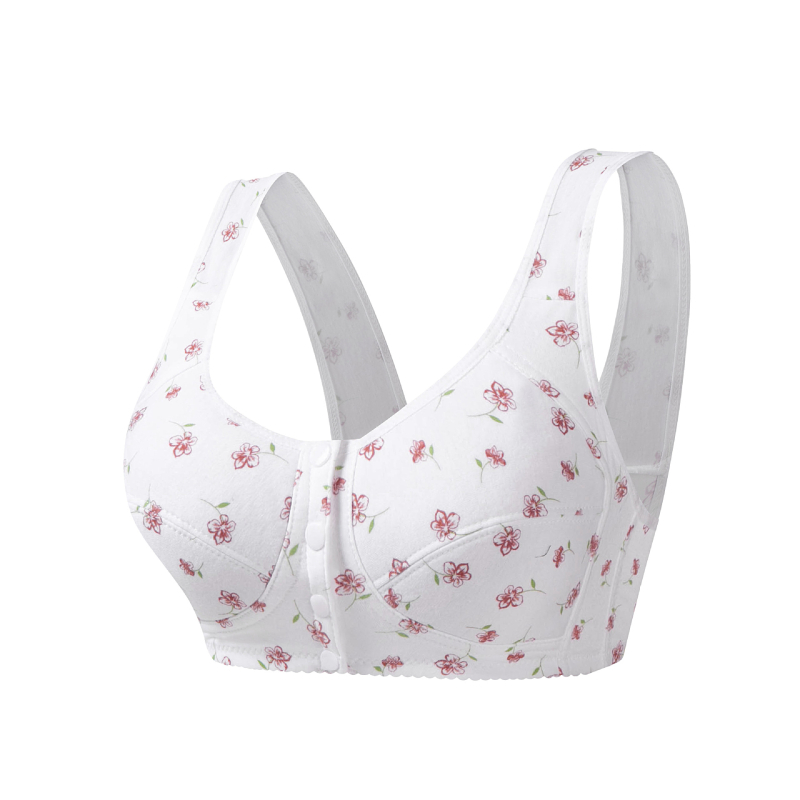 Keskealistele ja eakatele mõeldud emaduse pluss-suuruses aluspesu õhuke Parm eesmine avatav nööbiga push-up vest ilma terasrõngata magamisrinnahoidja