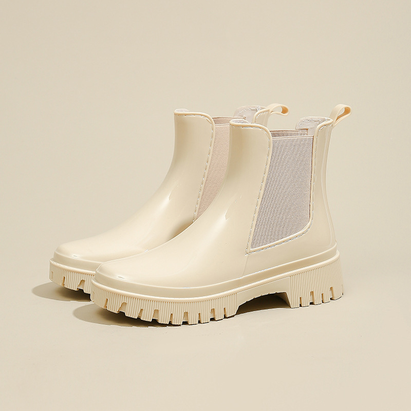 Nauji, madingi, moteriški, tarpvalstybiniai „Chelsea“ platforminiai guminiai aulinukai su guma, vandeniui atsparūs, neslystantys antbačiai, nauji moteriški guminiai aulinukai.