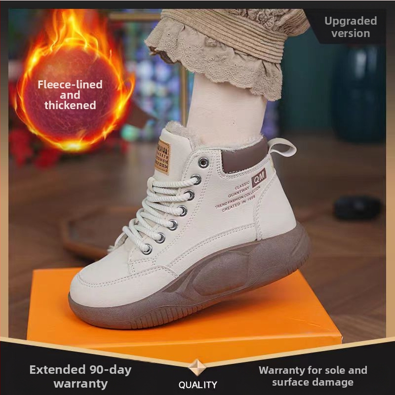 sportbačiai moterims 2024 m. rudens ir žiemos nauji vilnos pamušalu medvilniniai batai minkštu padu storu padu laisvalaikio aukštakulniai batai moterims