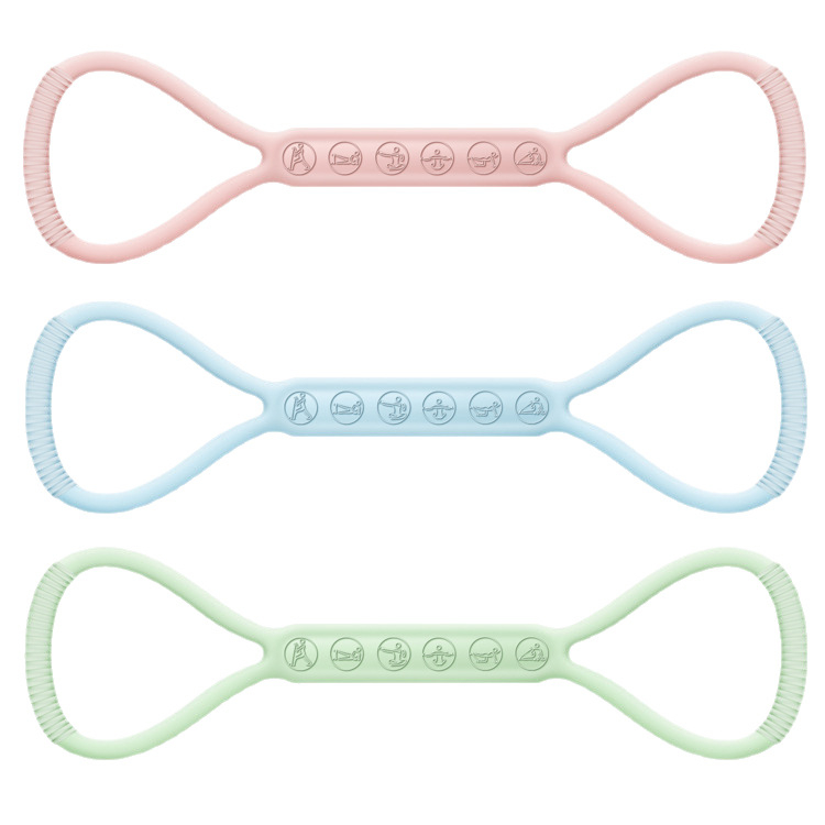 Joonis 8 Resistance Band Silikoonist Jooga Abivahendid Kodune Elastne Bänd Fitness Equipment for Women Fashioning Fashioning Elastne Bänd Õlavarre avamiseks ja Tagasi Ilu Elastne Bänd
