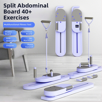 „TikTok“ stiliaus daugiafunkcinė padalinta pilvo preso lenta su pilvo preso ratuku, automatinio atšokimo pilvo raumenų lavinimo įranga