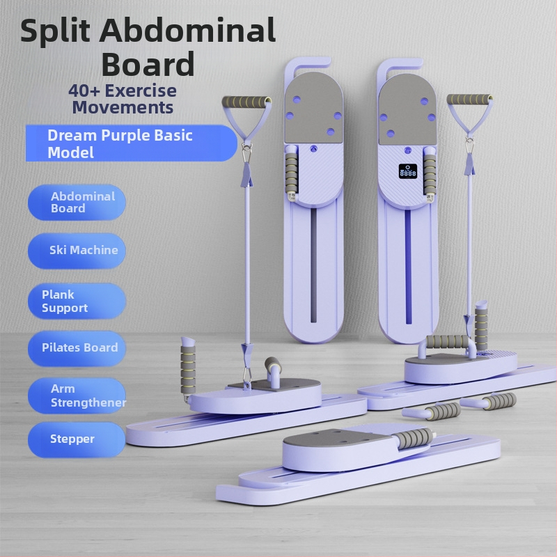 „TikTok“ stiliaus daugiafunkcinė padalinta pilvo preso lenta su pilvo preso ratuku, automatinio atšokimo pilvo raumenų lavinimo įranga