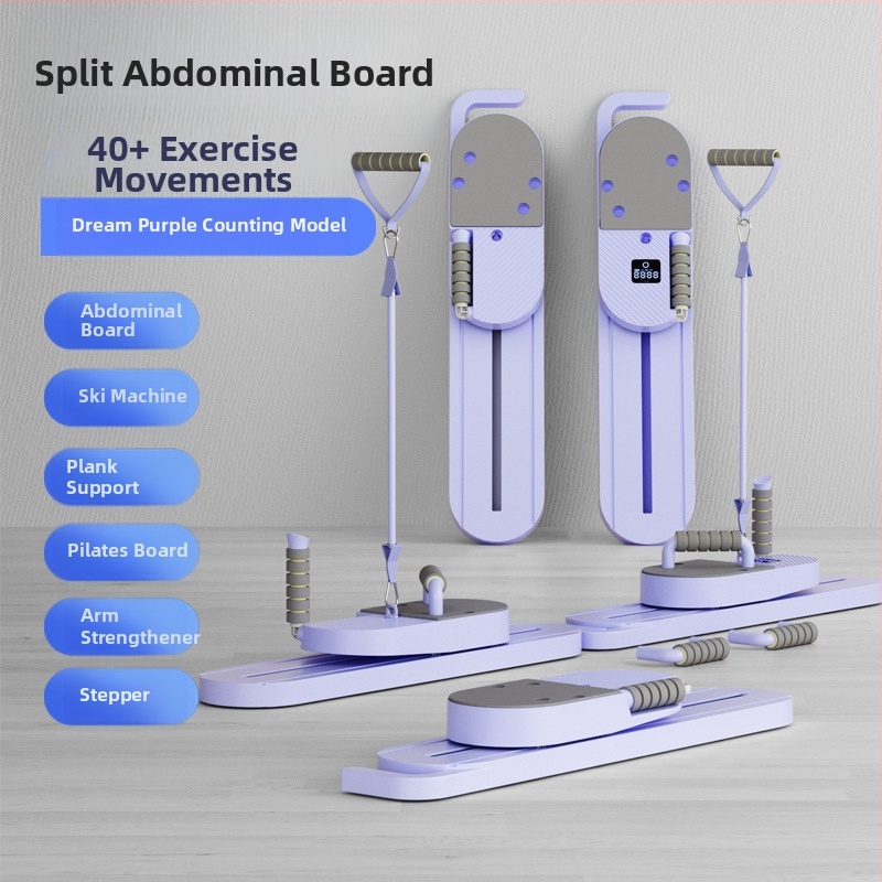 „TikTok“ stiliaus daugiafunkcinė padalinta pilvo preso lenta su pilvo preso ratuku, automatinio atšokimo pilvo raumenų lavinimo įranga