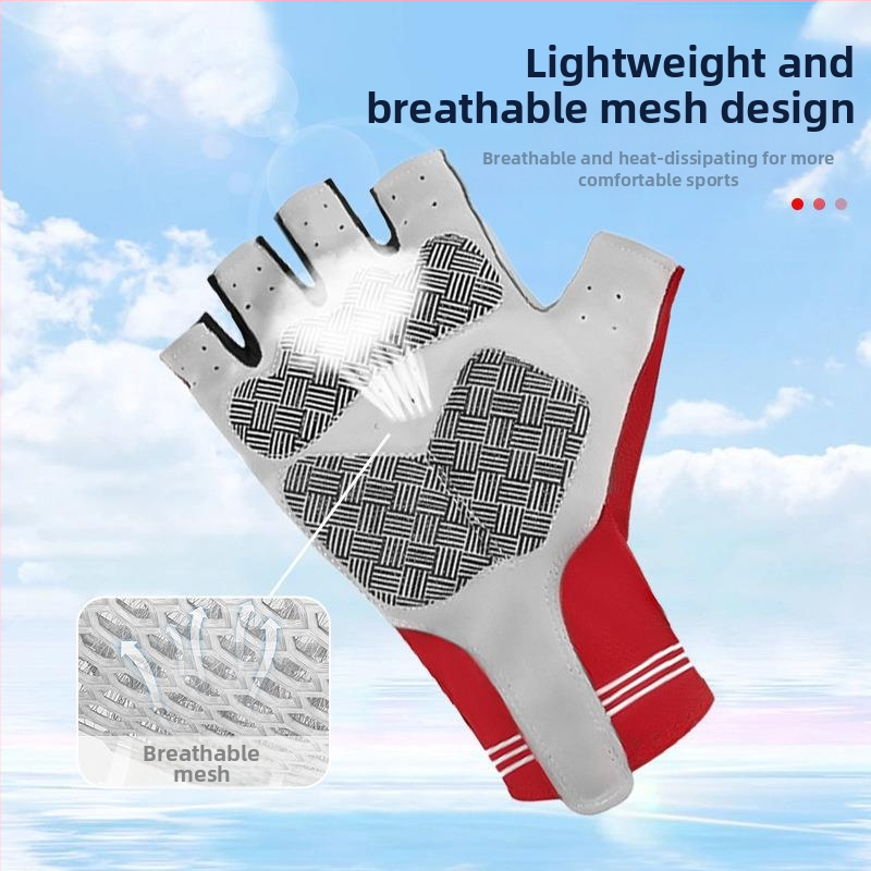 Мъжки летни велосипедни ръкавици, дишащи спортни, неплъзгащи се, слънцезащитни, дишащи, за колоездене на открито, риболов, с половин пръст
