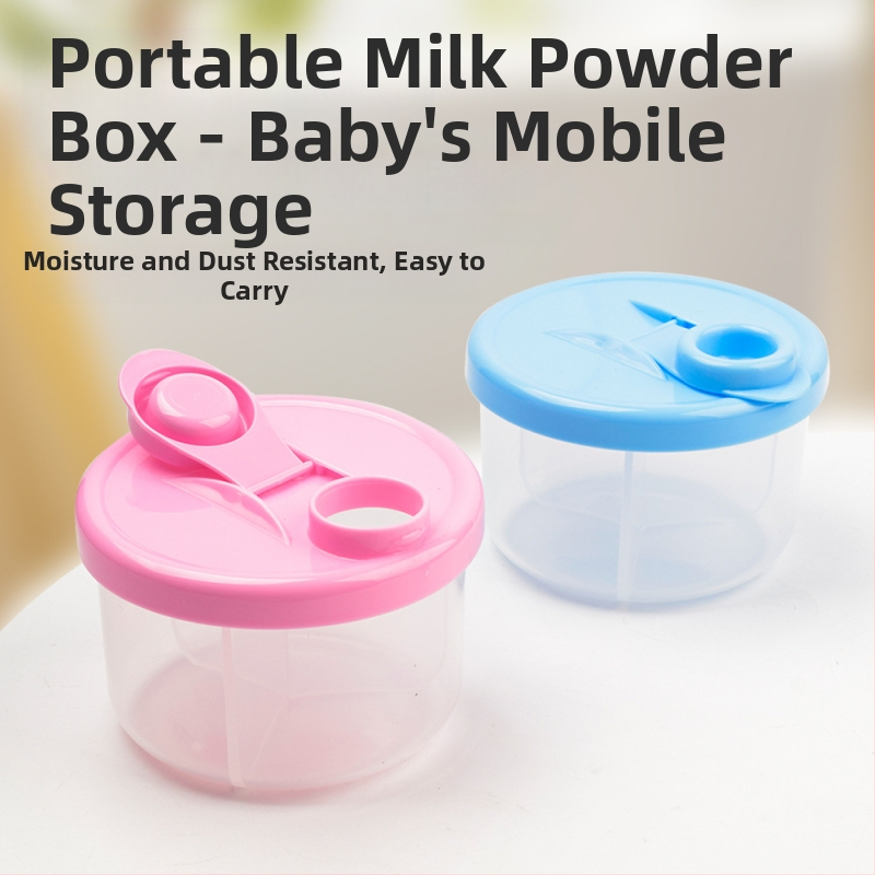 Nauja kūdikių pieno miltelių pakavimo dėžutė, patogi trijų skyrių pieno miltelių laikymo dėžutė, nuimamas pieno miltelių indelis, didmeninė prekyba 300 ml