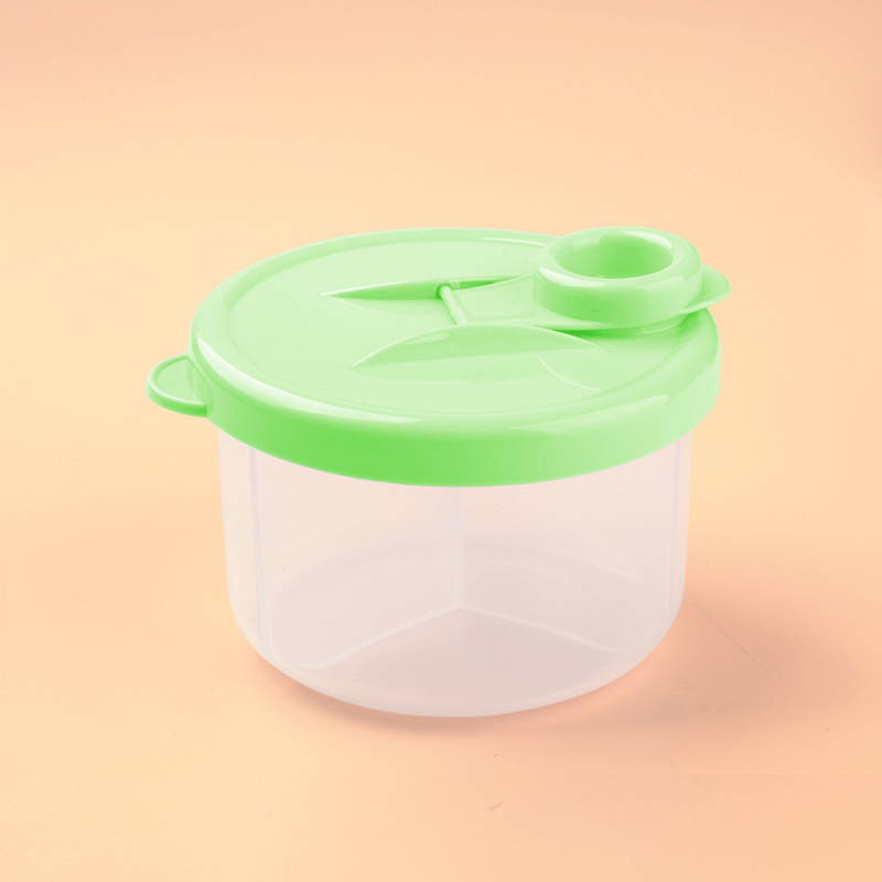 Nauja kūdikių pieno miltelių pakavimo dėžutė, patogi trijų skyrių pieno miltelių laikymo dėžutė, nuimamas pieno miltelių indelis, didmeninė prekyba 300 ml