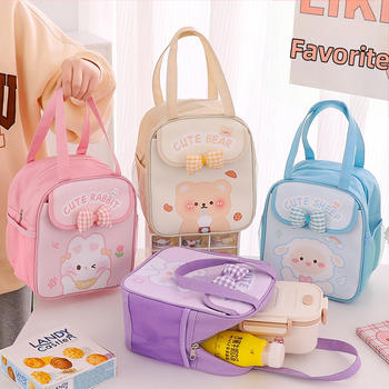 Τσάντα φαγητού με κινούμενα σχέδια, τσάντα μόνωσης για φοιτητικό γεύμα, τσάντα αποθήκευσης μεγάλης χωρητικότητας, τσάντα φαγητού με παχύρρευστο αλουμινόχαρτο, τσάντα φαγητού με μεμβράνη, τσάντα φαγητού