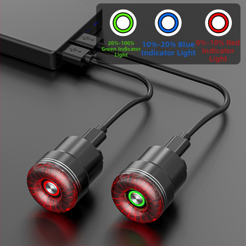 „Yinji SR1pro“ išmanusis dviračio galinis žibintas, C tipo įkrovimas, vandeniui atsparus, naktinio važiavimo galinis žibintas, stabdžių indukcinis galinis žibintas