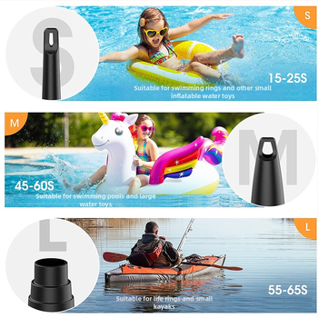 Lauko stovyklavimo belaidis nešiojamas oro siurblys, oro čiužinys, baseino plaukimo žiedas, buitinis vakuuminis suspaudimo maišelis, oro pompa