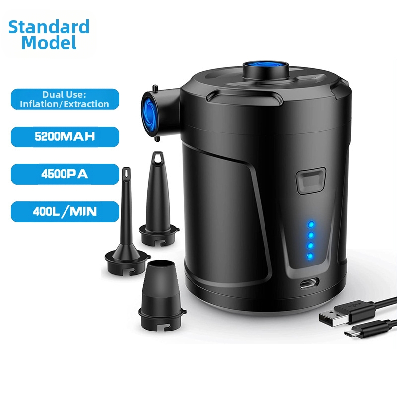 Lauko stovyklavimo belaidis nešiojamas oro siurblys, oro čiužinys, baseino plaukimo žiedas, buitinis vakuuminis suspaudimo maišelis, oro pompa