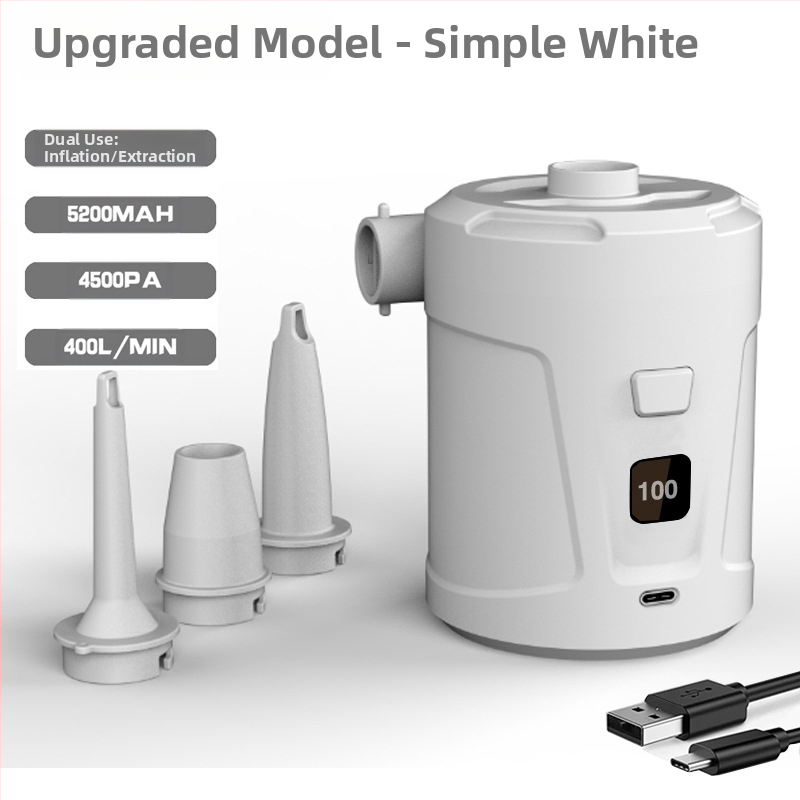 Lauko stovyklavimo belaidis nešiojamas oro siurblys, oro čiužinys, baseino plaukimo žiedas, buitinis vakuuminis suspaudimo maišelis, oro pompa