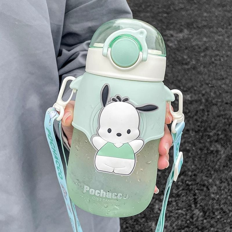 Új, aranyos szívószálas pohár, lányoknak való, mutatós, hordozható műanyag vizespohár, szuper aranyos, gyerekeknek való tritán diákpohár