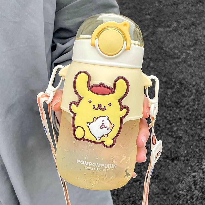 Új, aranyos szívószálas pohár, lányoknak való, mutatós, hordozható műanyag vizespohár, szuper aranyos, gyerekeknek való tritán diákpohár