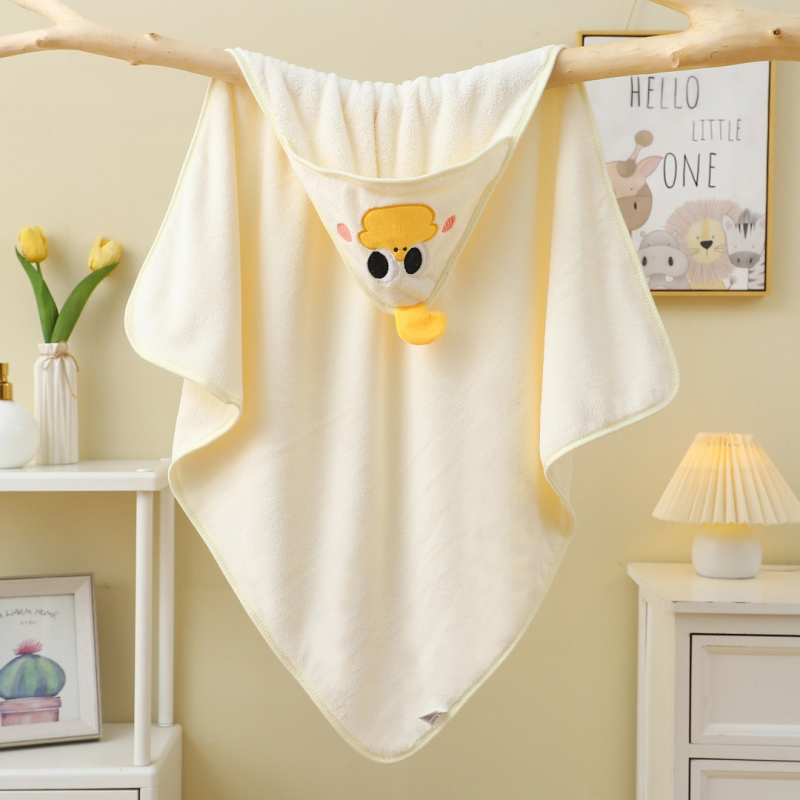 Koralinio aksomo vaikiškas rankšluostis, metmeniniu būdu megztas sustorintas kūdikio vokelis, naujagimio pledukas, animacinio filmuko gobtuvas, tinka visiems metų laikams