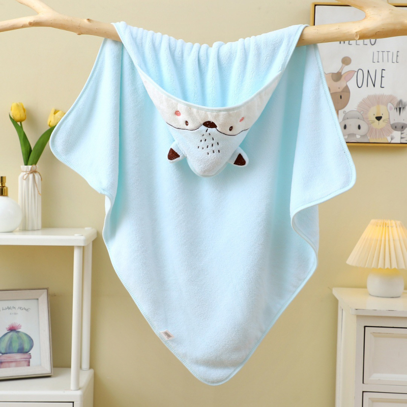 Koralinio aksomo vaikiškas rankšluostis, metmeniniu būdu megztas sustorintas kūdikio vokelis, naujagimio pledukas, animacinio filmuko gobtuvas, tinka visiems metų laikams