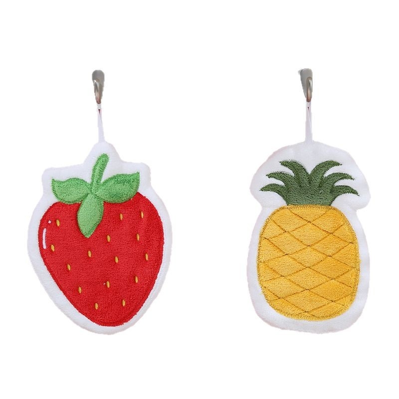 Vaisinis rankšluostis, mielas kabantis animacinis vaikiškas rankšluostis, mažas, virtuvėje, vonios kambaryje, sutirštintas, vandenį sugeriantis, greitai džiūstantis