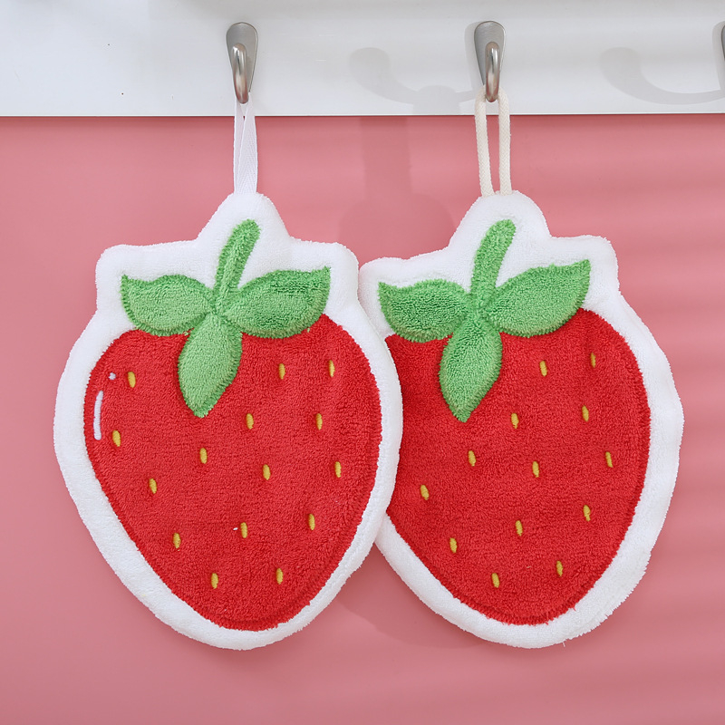 Vaisinis rankšluostis, mielas kabantis animacinis vaikiškas rankšluostis, mažas, virtuvėje, vonios kambaryje, sutirštintas, vandenį sugeriantis, greitai džiūstantis