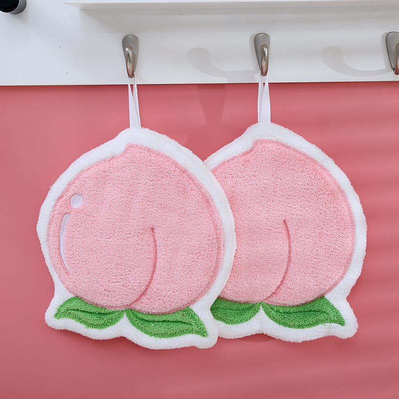 Vaisinis rankšluostis, mielas kabantis animacinis vaikiškas rankšluostis, mažas, virtuvėje, vonios kambaryje, sutirštintas, vandenį sugeriantis, greitai džiūstantis