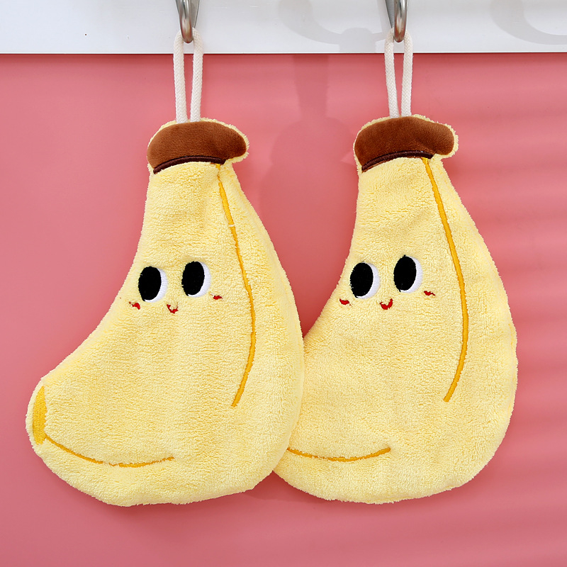 Vaisinis rankšluostis, mielas kabantis animacinis vaikiškas rankšluostis, mažas, virtuvėje, vonios kambaryje, sutirštintas, vandenį sugeriantis, greitai džiūstantis