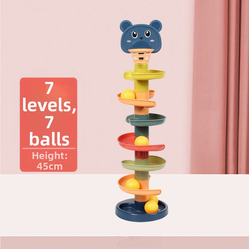 Mazuļu izglītojošas vērpšanas jautras basketbola trases agrīnās izglītības jautras vērpšanas jautras bīdāmās bumbas sakraušanas jautras mazuļu rotaļlietas