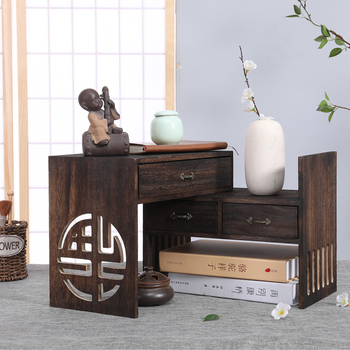 9C Παλιό ξύλινο ράφι αποθήκευσης γραφείου Han από μασίφ ξύλο, τραπέζι γραφείου, μικρό ράφι, βιβλιοθήκη, παράθυρο Bay, βιβλιοθήκη, συνδυασμός, κατάλληλο κουτί