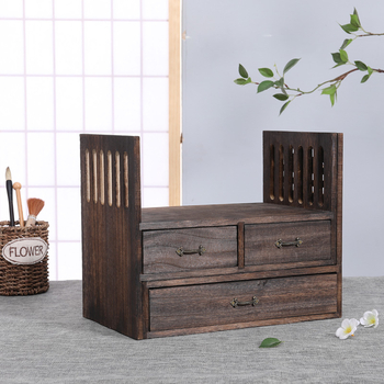 9C Παλιό ξύλινο ράφι αποθήκευσης γραφείου Han από μασίφ ξύλο, τραπέζι γραφείου, μικρό ράφι, βιβλιοθήκη, παράθυρο Bay, βιβλιοθήκη, συνδυασμός, κατάλληλο κουτί