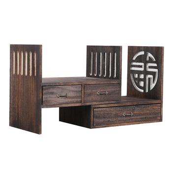 9C Παλιό ξύλινο ράφι αποθήκευσης γραφείου Han από μασίφ ξύλο, τραπέζι γραφείου, μικρό ράφι, βιβλιοθήκη, παράθυρο Bay, βιβλιοθήκη, συνδυασμός, κατάλληλο κουτί