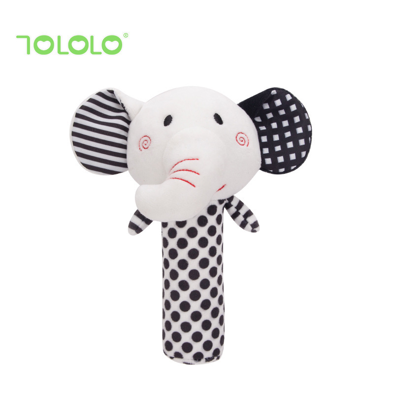 Tololo kūdikių žaislai 0-1 metų amžiaus ankstyvojo ugdymo juodai baltas barškutis kempinėlei, kramtukas