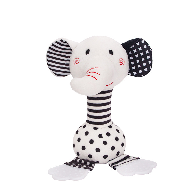 Tololo kūdikių žaislai 0-1 metų amžiaus ankstyvojo ugdymo juodai baltas barškutis kempinėlei, kramtukas