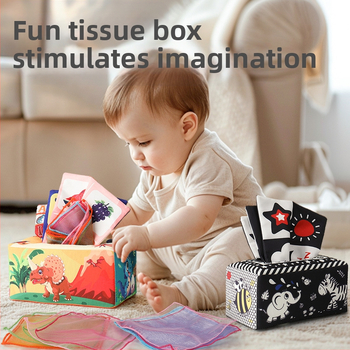 Kūdikių linksmybės, audinių dėžutė, vaikiška audinių knyga, dėlionė, ankstyvojo ugdymo žiedas, popierius, gali įkąsti, 0–3 metų naujagimio raminamieji žaislai