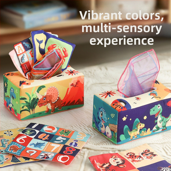 Kūdikių linksmybės, audinių dėžutė, vaikiška audinių knyga, dėlionė, ankstyvojo ugdymo žiedas, popierius, gali įkąsti, 0–3 metų naujagimio raminamieji žaislai