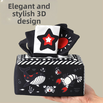 Kūdikių linksmybės, audinių dėžutė, vaikiška audinių knyga, dėlionė, ankstyvojo ugdymo žiedas, popierius, gali įkąsti, 0–3 metų naujagimio raminamieji žaislai