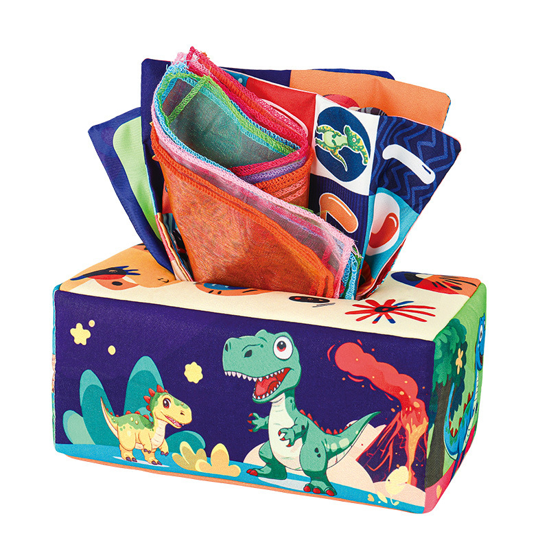 Kūdikių linksmybės, audinių dėžutė, vaikiška audinių knyga, dėlionė, ankstyvojo ugdymo žiedas, popierius, gali įkąsti, 0–3 metų naujagimio raminamieji žaislai