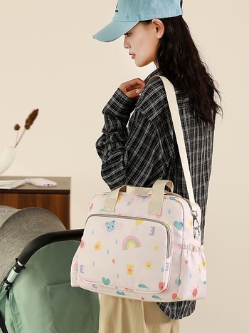 Határokon átnyúló hordozható anyukatáska napi kirándulásokhoz, nagy kapacitású anya- és babatáska, hordozható kismamatáska, többfunkciós, könnyű kulacstáska