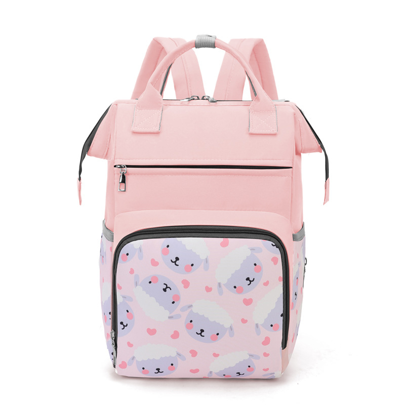 Egyrészes nagy kapacitású anya-baba anyuci táska új nyomtatott divatos baba anyuka kimenő hátizsák nyomtatható baba szövettáska