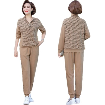 Ανοιξιάτικο παλτό για νεαρή μητέρα, casual αθλητικό κοστούμι για μεσήλικες και ηλικιωμένους, γυναικείο ανοιξιάτικο και φθινοπωρινό κοστούμι δύο τεμαχίων σε δυτικό στιλ για μεσήλικες γυναίκες