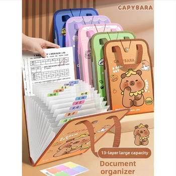 A4 käekoti dokumendikott 13-ruuduline organikott testpaberist kott mitmekihiline suure mahutavusega käeshoitav paberihoidik algkooliõpilastele