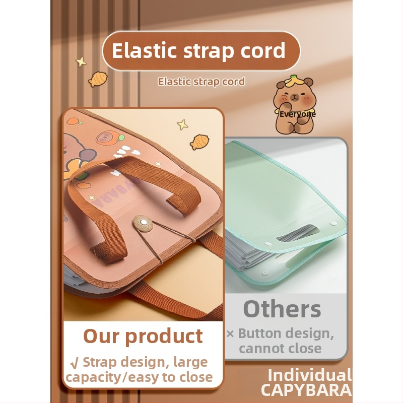 Чанта за документи с размер А4, 13-мрежова торбичка за органи, многослойна хартиена торбичка с голям капацитет, ръчно съхранение на хартия за ученици от началното училище