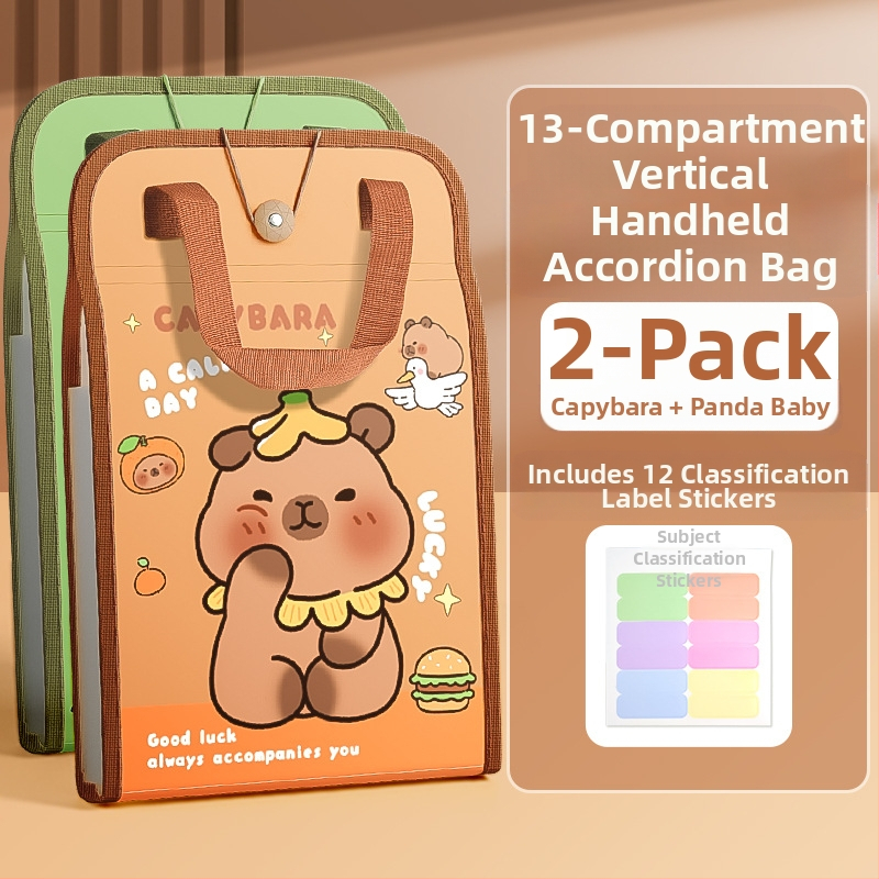 A4 käekoti dokumendikott 13-ruuduline organikott testpaberist kott mitmekihiline suure mahutavusega käeshoitav paberihoidik algkooliõpilastele